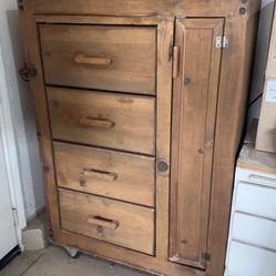Great Garage Wooden Storage Cabinet On Wheels