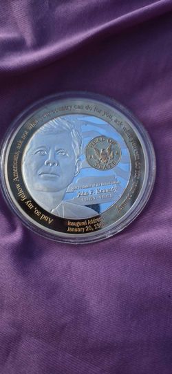 John F Kennedy gold plated with silver commemorative coin