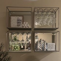 Pottery Barn Mirrored Entertaining Shelves
