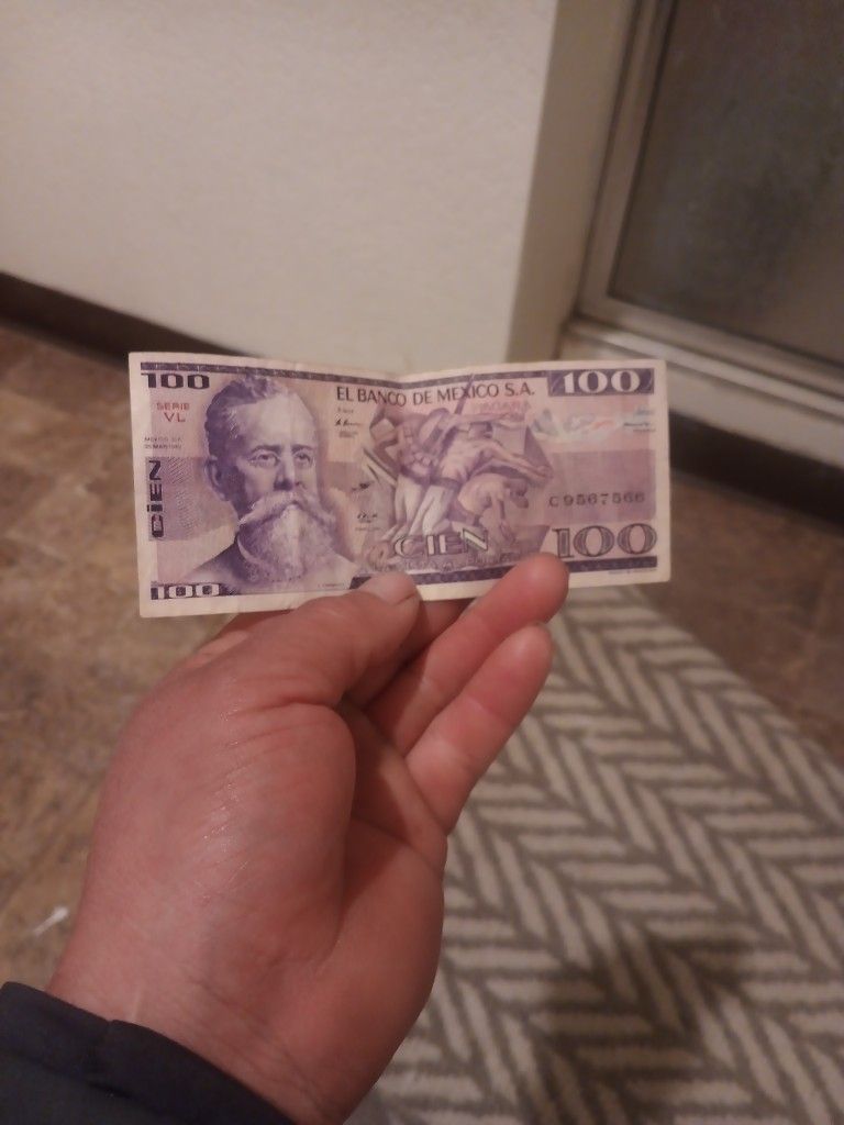 Billete De 100 Pesos Mexicanos