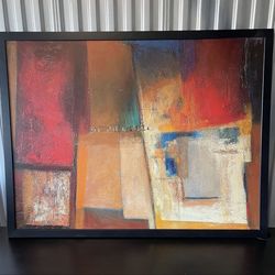 Hallaryd Large Textured Abstract Framed Painting 49x38
