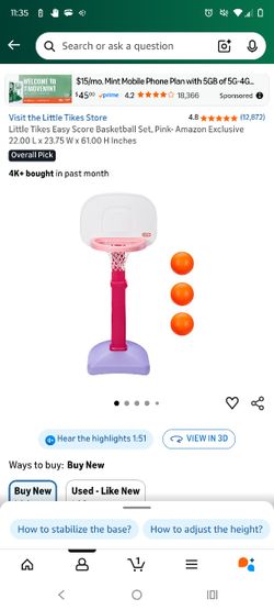 Little Toddler Girl Basketball Hoop 