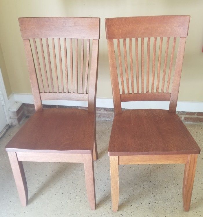 Amish Crafted Quarter Sawn Oak Chairs (2 Available) $125 Each