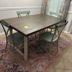 Dining Table W 4 Chairs (wood & metal)