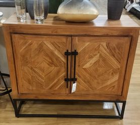 Wooden cabinet sturdy heavy wood and metal