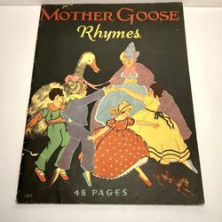 Antique Mother Goose Rhymes Picture Book #1064 48 pgs 1928 Whitman Publishing Co