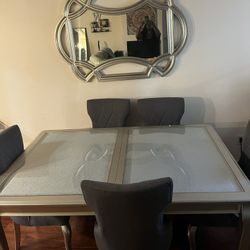 Gray/silver Dinning room Table With Mirror 