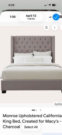 Macys King Size Headboard with Side Rails and Footboard