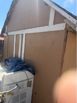 Free shed needs some work needs a door but the wood is very good