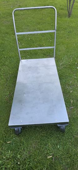 Stainless Steel Platform Cart. 24"w x 48"long . Push Dolly Flatbed Cart with handle.