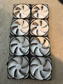 8x Noiseblocker NB-eLoop B12-PS 120mm PWM PC Case Fans (White)