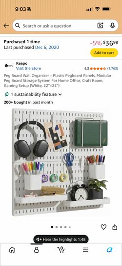 Peg Board Wall Organizer