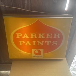 Working Parker Paint Lighted Sign