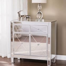 Mirrored Storage Accent Cabinet