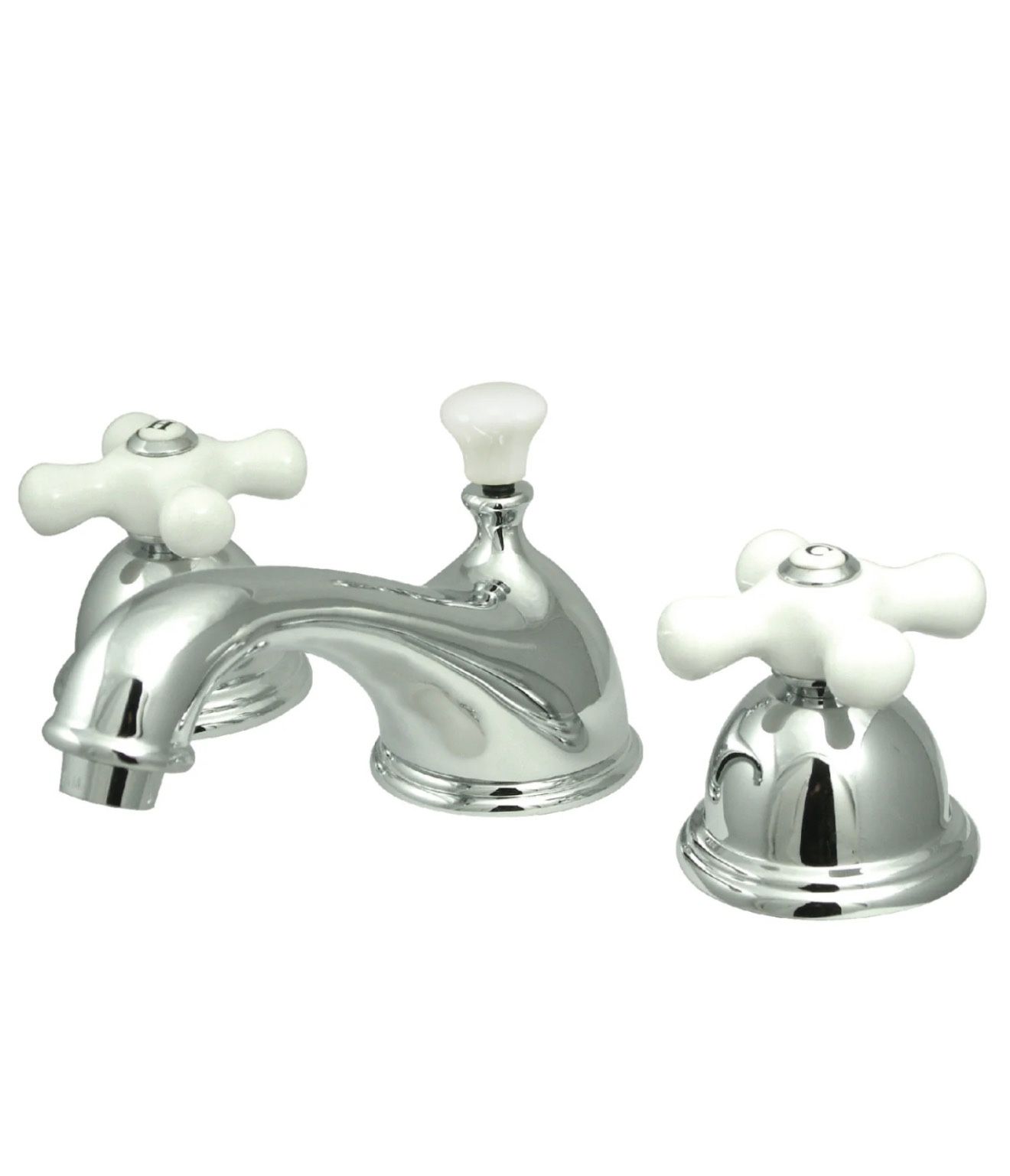 Kingston Heirloom KS3961PX - Restoration Two-Handle 3-Hole Deck Mount Widespread Bathroom Faucet with Brass Pop-Up, Polished Chrome