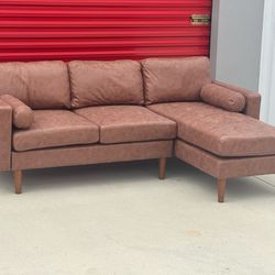 Like New Brown Sectional Couch - Reversible Chaise - Delivery Available 🚚