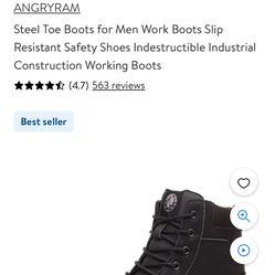 ANGRYRAM Steel Toe Work Boots Men’s