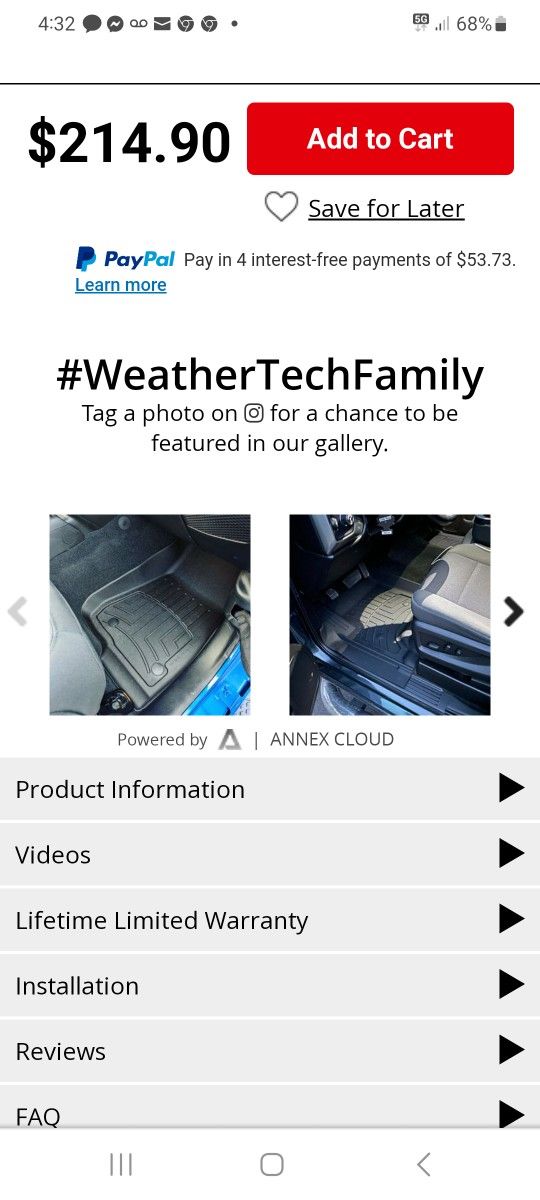 21-24 Kia Sorento Weather Tech Mats