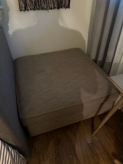 Gray / Brown Couch Ottoman w/ Storage
