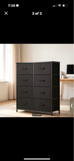 8 drawer fabric dresser new