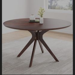 Soohow 47.2" Solid Wood Round Dining Kitchen Table for 4-6
People with Intersecting Pedestal Base