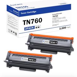 TN-760 TN760 High Yield Black Toner Cartridge Compatible TN 760 Toner Cartridge Replacement for Brother TN760 TN-760 DCP-L2550DW MFC-L2750DW MFC-L2710