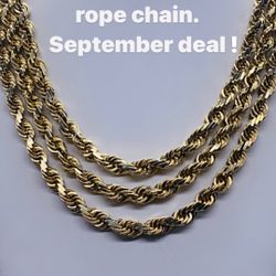 14K 9mm 22in-26in diamond cut rope chain deal! While supplies last.