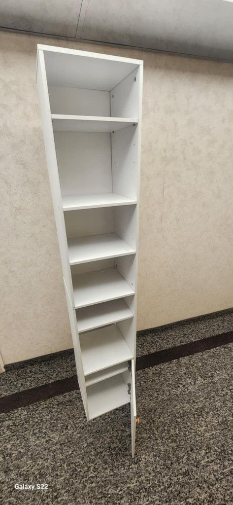 Bookcase Cube Storage Organizer, Corner Bookshelf with Adjustable Shelves, White