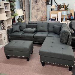🚚Hot Deal🚚Brand New 2pc Sectional Couch With Ottoman $599, Delivery Available 