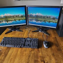 Dell Optiplex 3040 Desktop with Dual Monitors
