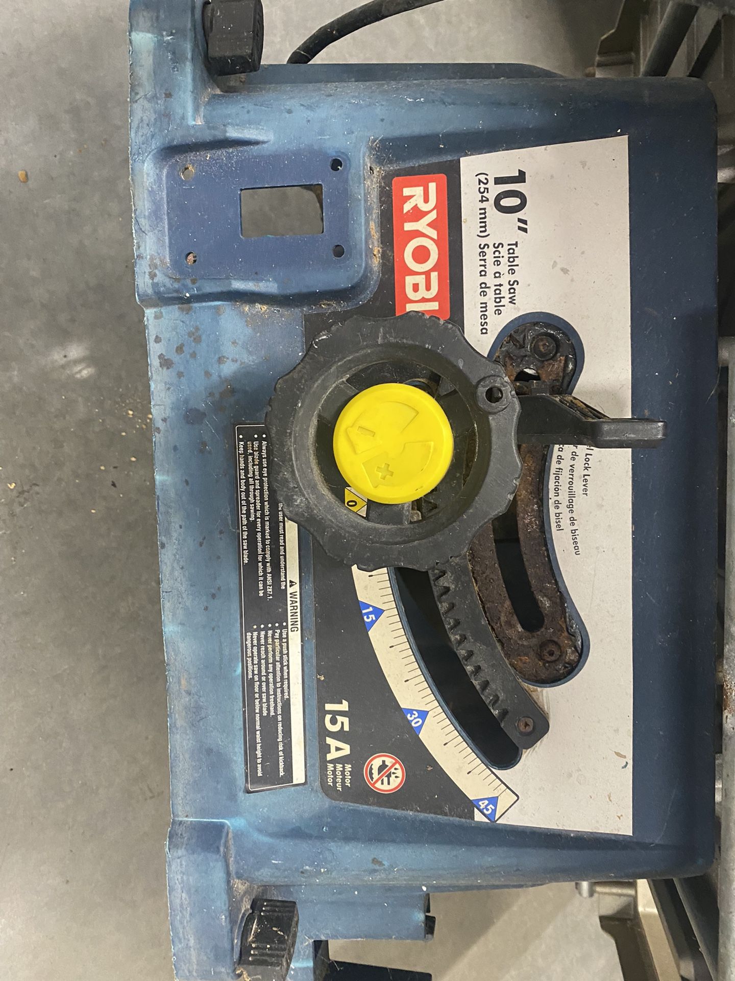 10” Ryobi Table saw 