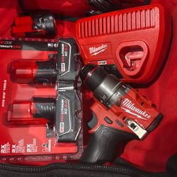 Milwaukee Drill And 3 Batteries 