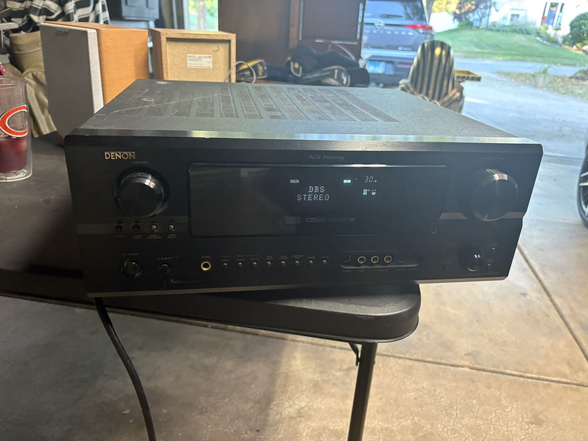 Denin AVR 2805 AV surround sound Dolby, digital 7.1 channel 120W receiver amplifier no remote If you want to test it Please bring whatever you nee