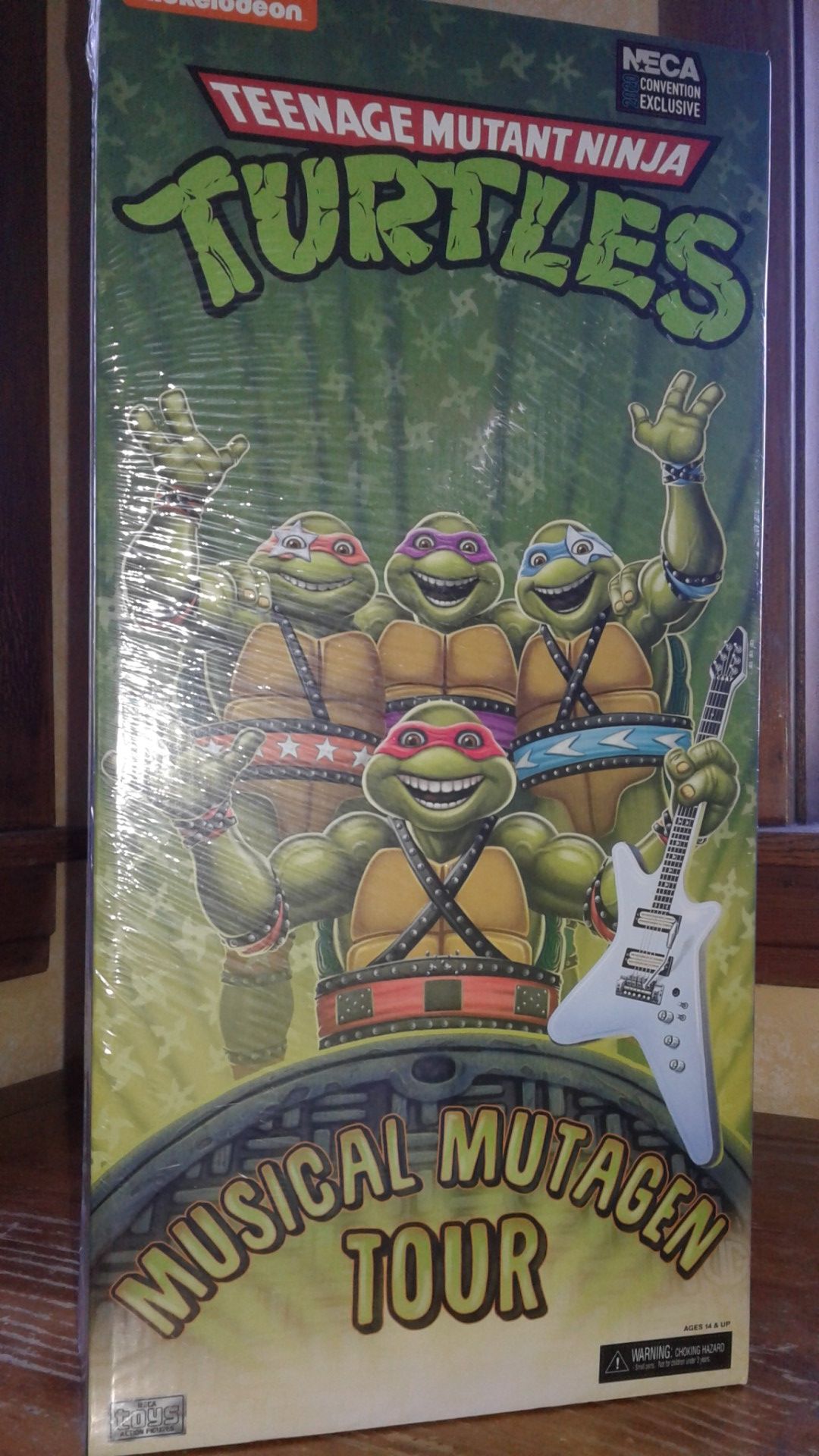 Neca teenage mutant ninja turtles musical mutagen tour collectible action figures.