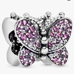 PANDORA Dazzling Pink Butterfly 925 Sterling Silver Charm - 797882NCCMX