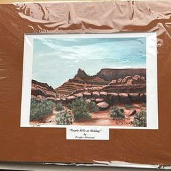 color print  Purple Hills at Midday  Perrylee Holzworth 1999 11x14 Signed Dated
