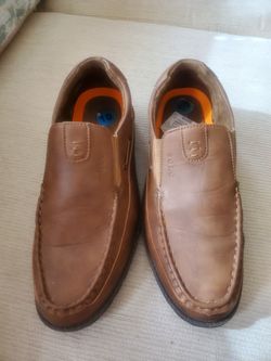Nice New Men's Brown Faux Leather Slip On Comfy Shoes Size 101/2