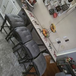 Table bar with 4 stools   dark gray