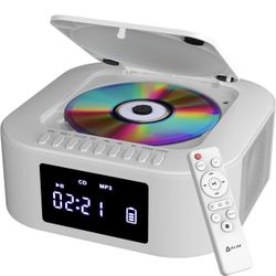 KLIM Boombox E1 - CD Player Portable Audio System + Extra BASS with Subwoofer + FM Radio, CD MP3 Bluetooth AUX USB + Wired and Wireless Mode Rechargea