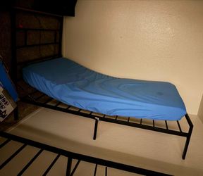 2 kids beds with USB light strip on both
