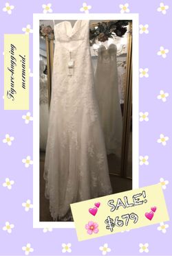 BRAND NEW MERMAID FIT’N’FLARE DESIGNER WEDDING DRESS SZ 2/4