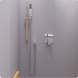 ALFI AB6801 Square Pressure Balanced Shower Mixer w/ Diverter Trim - Polished Chrome (PC) - Open-Box
