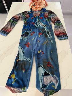 Chucky Halloween Costume Onesie Adult, Large