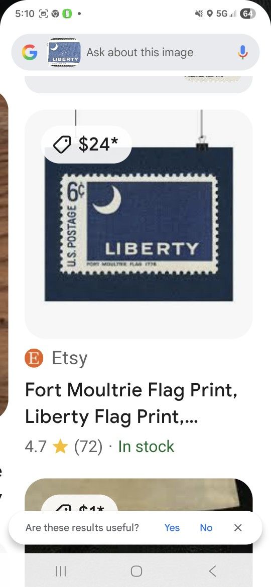 Fort Moultrie Liberty Flag Stamp