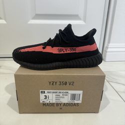Yeezy Boost 350 V2 Core Red Kids Size 3.5Y
