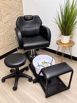 Luxomars Pedicure Chair Set with Footrest and Stool