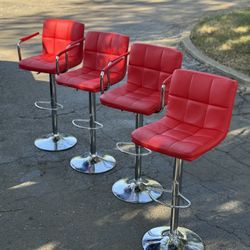 Red Leather Bar Stools
