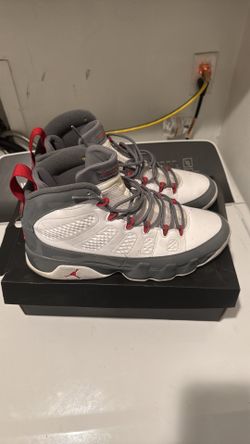 Jordan 9 white grey and red