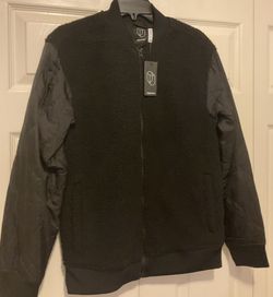 Black Casual Fit Faux Bomber Men’s Jacket