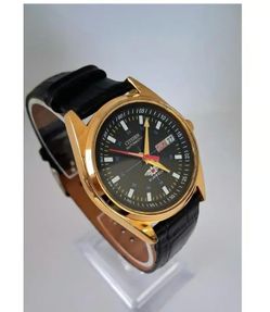 Citizen CN-4W-S Men's Mechanical Leather Black & Gold Watch